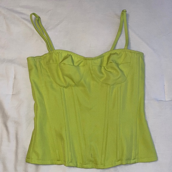 PLT green corset bustier top - Picture 2 of 4
